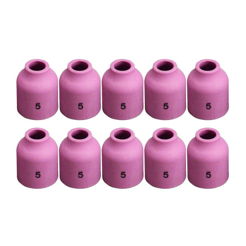 RIVERWELD TIG Gas Lens Alumina Nozzle Ceramic Cups 53N59 5 516 80mm for PTA DB SR WP 9 17 18 20 25 26 TIG Welding Torch Pack of 10